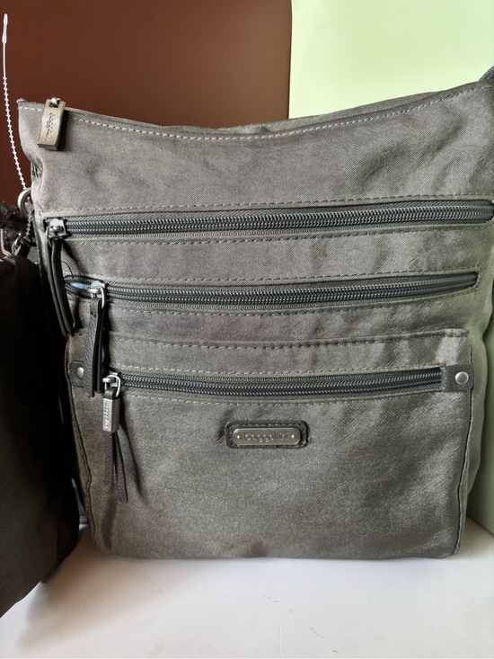 Baggallini Handbags - BAGGALLINI Gray Crossbody Organizer Bag, Matching RFID Wristlet